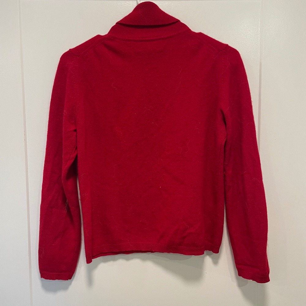 Croft & Barrow Red 100% Cashmere Turtleneck Sweater Women Small Long Sleeve Knit - Picture 4 of 7